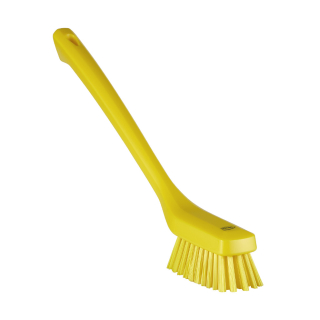 Vikan úzký kartáč s dlouhou rukojetí, tvrdý, 420 mm, žlutý