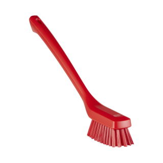 Vikan úzký kartáč s dlouhou rukojetí, tvrdý, 420 mm, červený