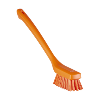 Vikan úzký kartáč s dlouhou rukojetí, tvrdý, 420 mm, oranžový