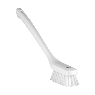 Vikan úzký kartáč s dlouhou rukojetí, tvrdý, 420 mm, bílý