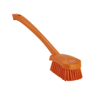 Vikan kartáč s dlouhou rukojetí, tvrdý, 415 mm, oranžový