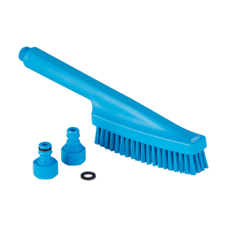 Vikan průtočný ruční kartáč, tvrdý, 330 mm, modrý