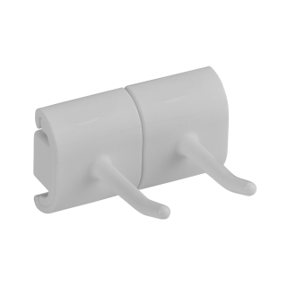 Vikan hygienický nástěnný věšák se dvěma háčky, 82 mm, bílý